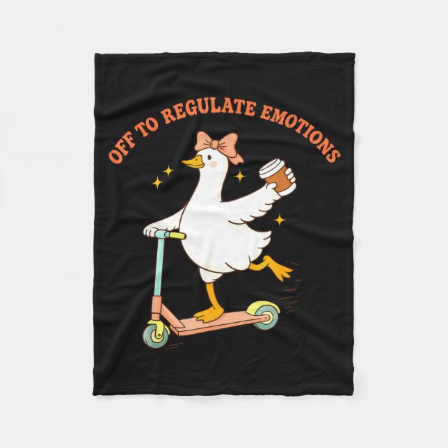 Couverture Polaire Trottinette d'oie de canard drôle pour réguler les (Devant)