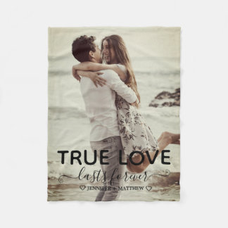 Couverture Polaire True Love Couple Photo Fiançailles Cadeau