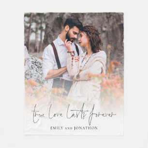 Couverture Polaire True Love Lasts Forever Couple Photo Overlay
