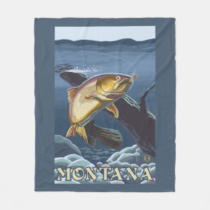 Couverture Polaire Truite pêchant la section transversale - Montana