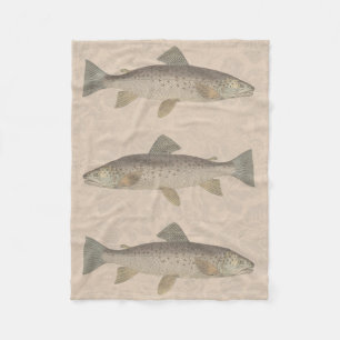 Couverture Polaire Truites Vintage