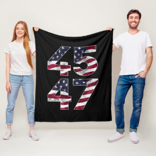 Couverture Polaire Trump 2024 45 47 Vintage États-Unis