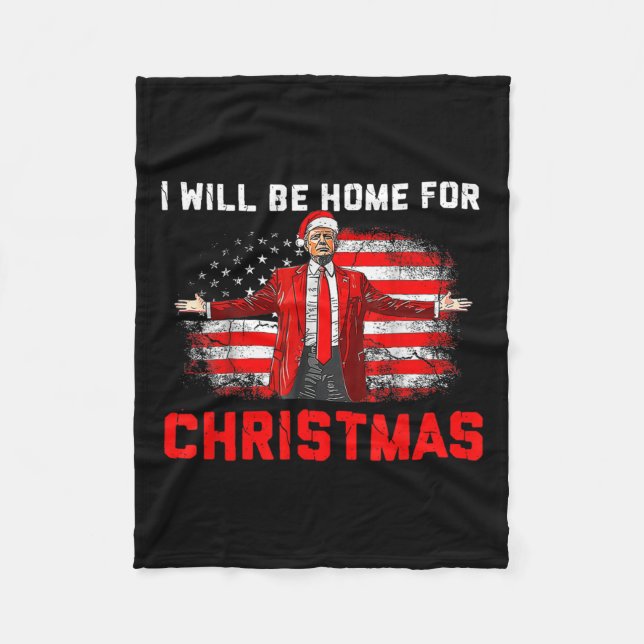 Couverture Polaire Trump 2024 Je serai à la maison pour Noël Trump 2 (Devant)