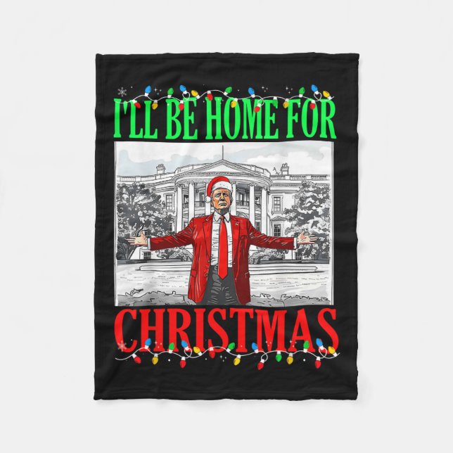 Couverture Polaire Trump 2024 Je serai à la maison pour Noël Trump dr (Devant)