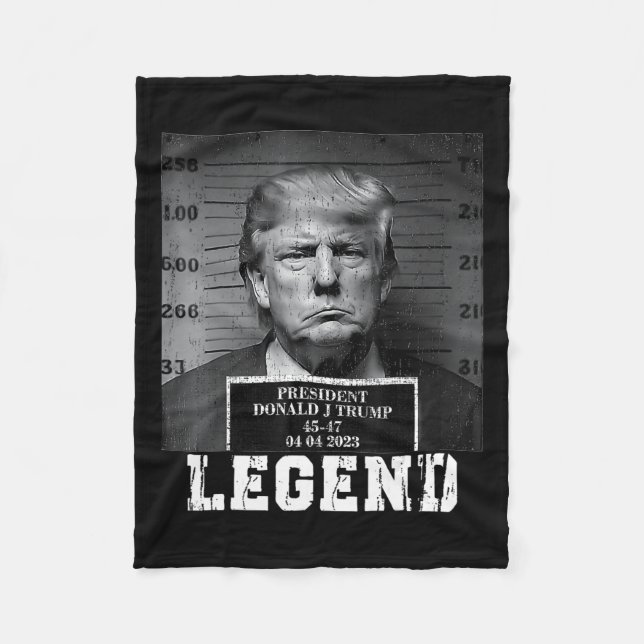 Couverture Polaire Trump 2024 Mugshot Président Légende (Devant)