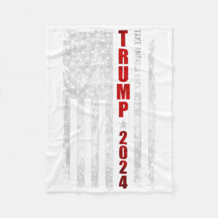Couverture Polaire Trump 2024 Reprenez l'Amérique Drapeau Américain P