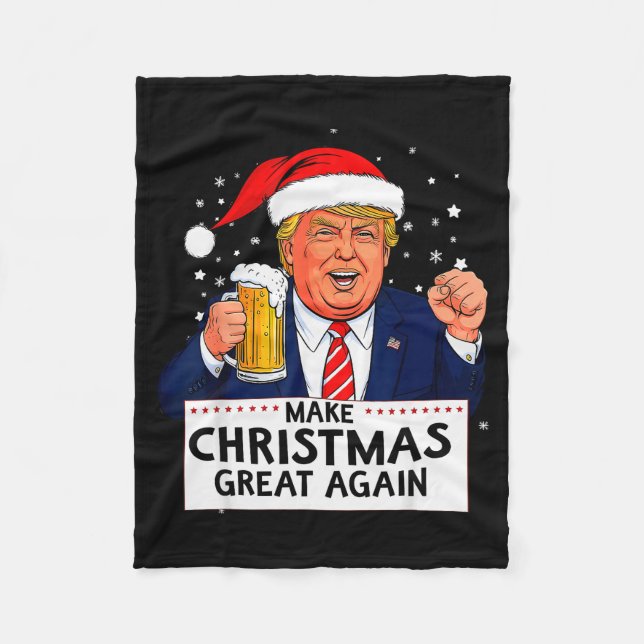 Couverture Polaire Trump 2025 Make Christmas Great Again _ Trump Amer (Devant)