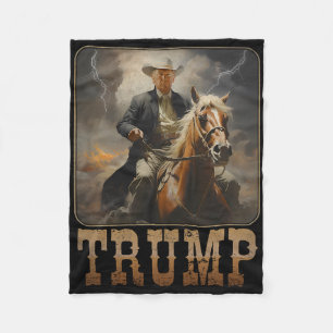 Couverture Polaire Trump 2025 Président Cow-boy Cheval de selle Weste
