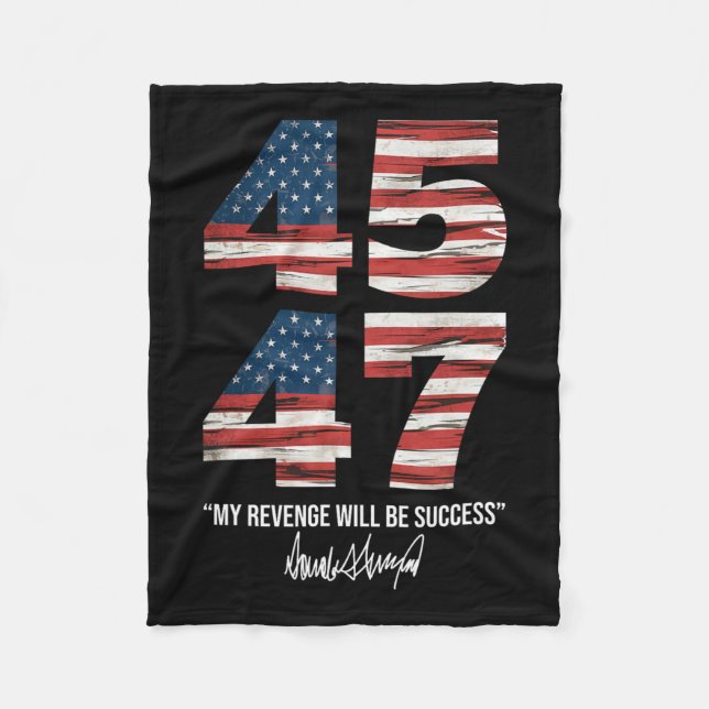 Couverture Polaire Trump 45 47 Ma vengeance sera le succès patriotiqu (Devant)