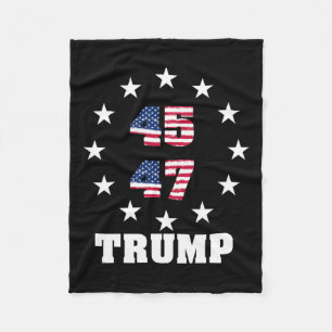 Couverture Polaire Trump 45 47 Président Usa Drapeau 2024 2025 Gagnan