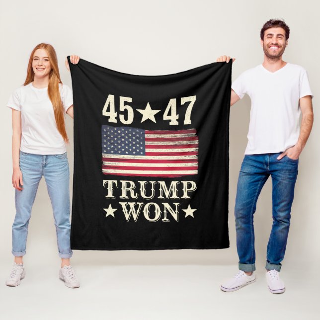 Couverture Polaire Trump A Gagné 2024 45 47E Drapeau Du Président Usa (En situation)