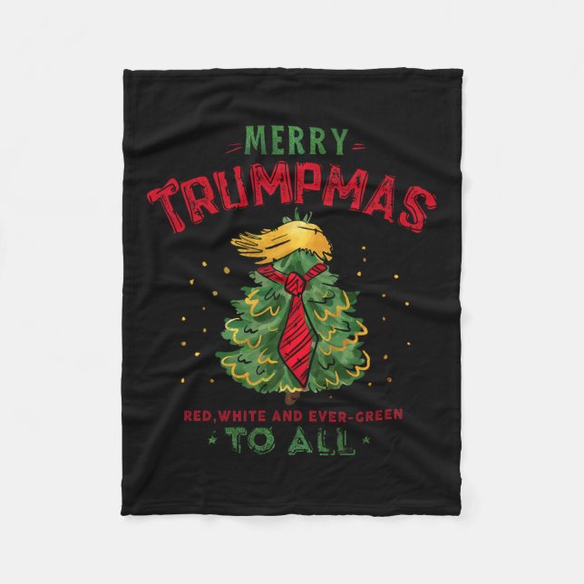 Couverture Polaire Trump amusant Trump Joyeux Trumpmas Noël Arbre de  (Devant)