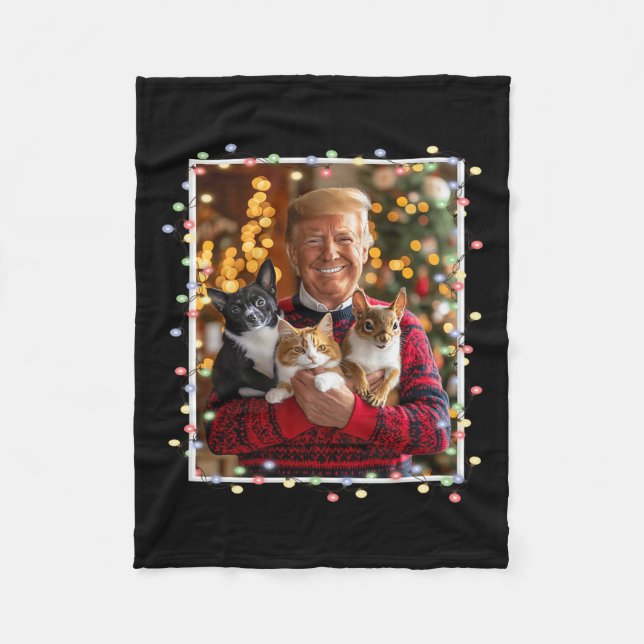 Couverture Polaire Trump Chandail de Noël Chat Chien Écureuil Pet Lov (Devant)