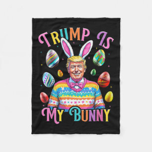Couverture Polaire Trump Est Mon Bunny Spring Chasse Oeufs Faire Pâqu