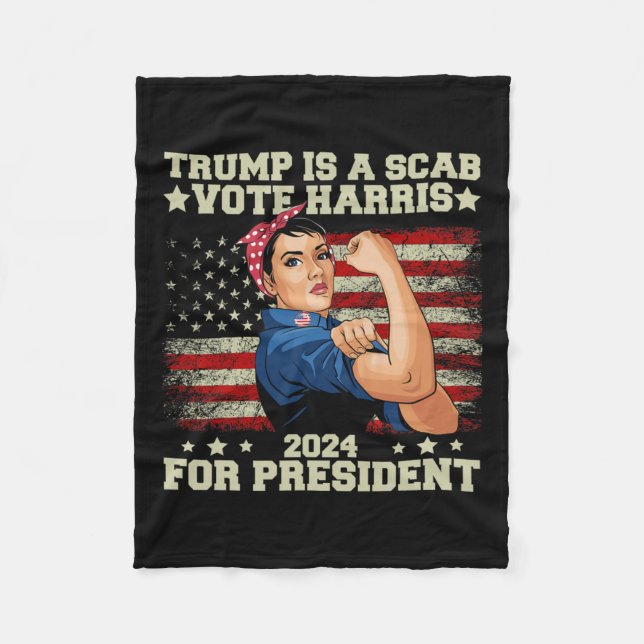 Couverture Polaire Trump Est Un Scab Vote Harris 2 (Devant)