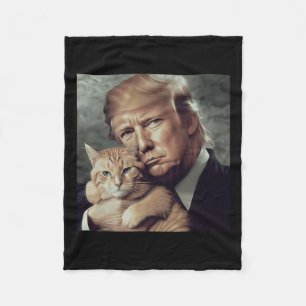 Couverture Polaire Trump Et Chat - Drôle Trump Cat Meme