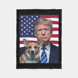 Couverture Polaire Trump Et Pembroke Welsh Corgi Dog Usa Drapeau Else