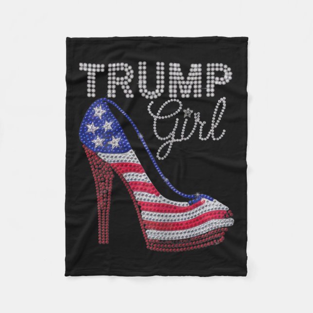 Couverture Polaire Trump Girl Stilettos High Heel American Flag Bling (Devant)