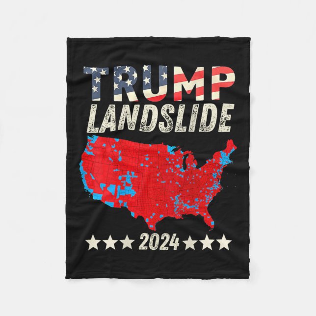 Couverture Polaire Trump Landslide 2024 Carte électorale Trump Winner (Devant)