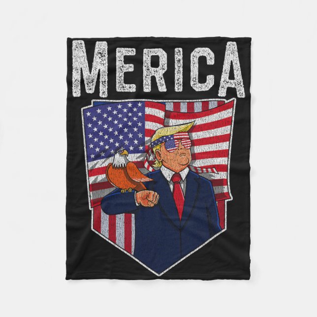 Couverture Polaire Trump Merica Men Women Election Gop Murica 4th Of  (Devant)