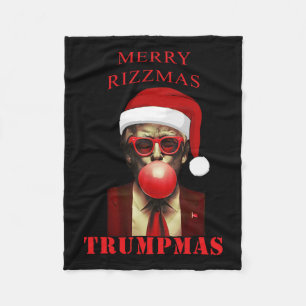 Couverture Polaire Trump Merry Rizzmas Trumpmas Funny Christmas Bubbl