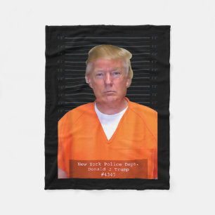 Couverture Polaire Trump Mug Shot Range Jumpsuit Parodie Derrière Les