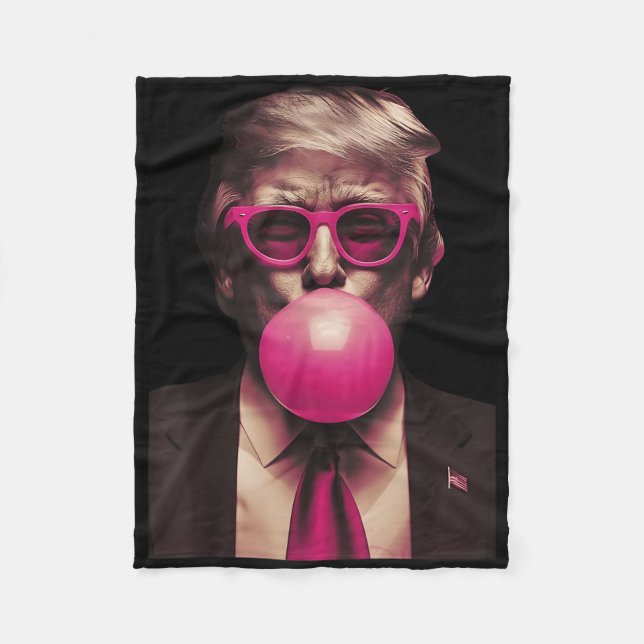 Couverture Polaire Trump rose Bubblegum drôle (Devant)