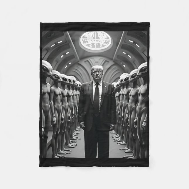 Couverture Polaire Trump With Aliens Conspiracy Theory Ufo Visitation (Devant)