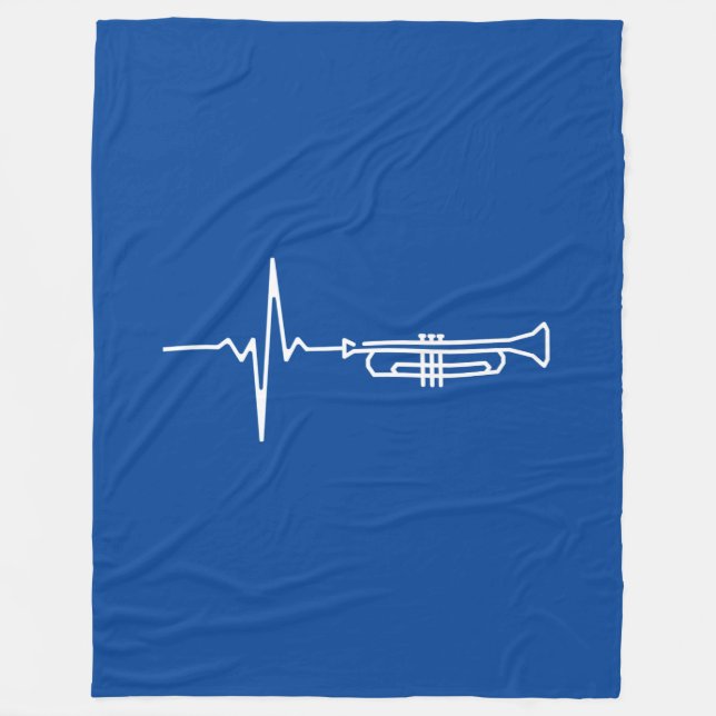 Couverture Polaire Trumpet Heartbeat Trumpet Player Cadeau (Devant)
