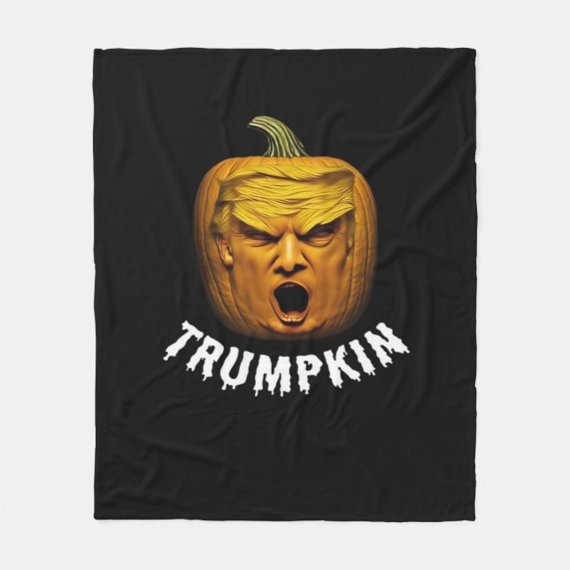 Couverture Polaire Trumpkin - Drôle Donald Citrouille Halloween (Devant)