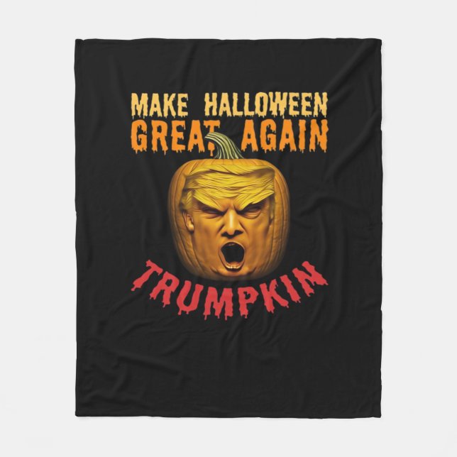 Couverture Polaire Trumpkin Rendre Halloween grand à nouveau - Drôle  (Devant)