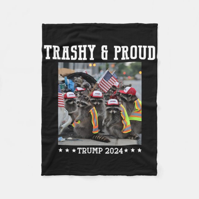 Couverture Polaire Trumps Supporters Garbyge Raccoon Trashy And Proud (Devant)