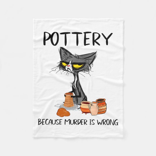 Couverture Polaire Ttery Because Murder Is Wrong Funny Cat Funny Tter (Devant)