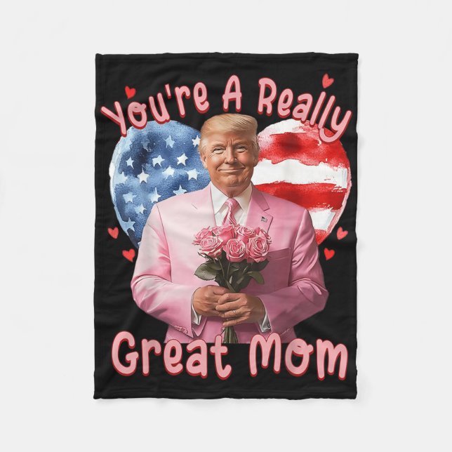 Couverture Polaire Tu Es Une Vraiment Grande Maman Drôle Trump Happy  (Devant)