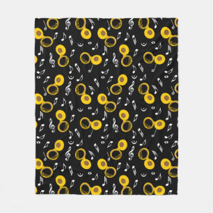 Couverture Polaire Tuba Music Notes Motif