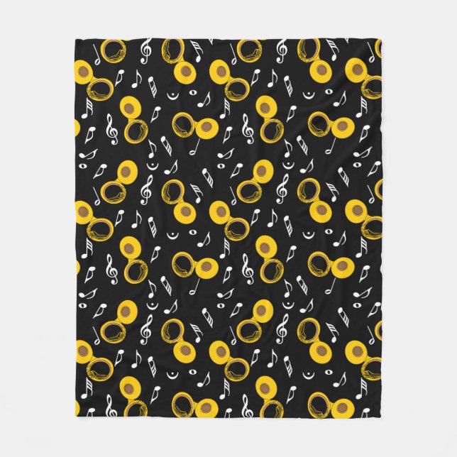 Couverture Polaire Tuba Music Notes Motif (Devant)