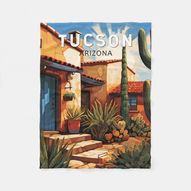 Couverture Polaire Tucson Arizona Travel Art Vintage (Devant)