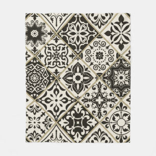 Couverture Polaire Tuile en patchwork sans couture avec Islam, arabe,