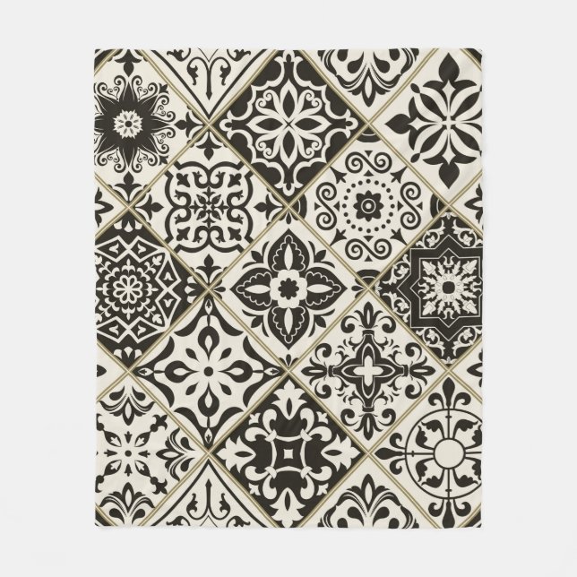 Couverture Polaire Tuile en patchwork sans couture avec Islam, arabe, (Devant)