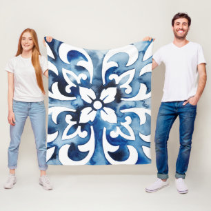 Couverture Polaire Tuile II de cobalt