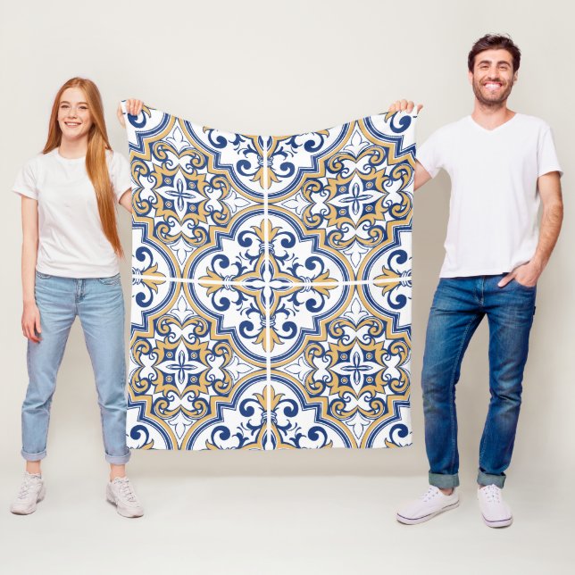 Couverture Polaire Tuiles portugaises 1 (En situation)