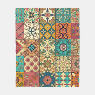 Couverture Polaire Tuiles portugaises : motif sans couture de style A