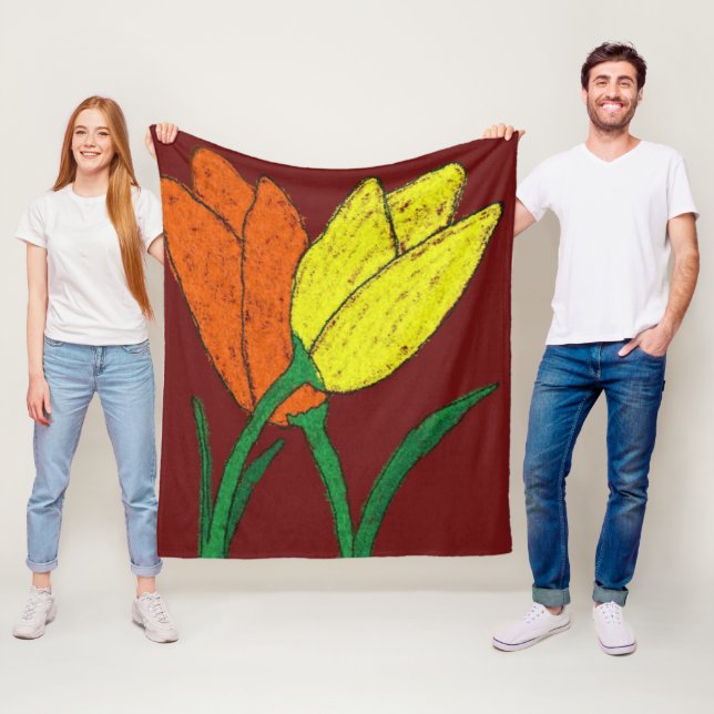 Couverture Polaire Tulipes (En situation)