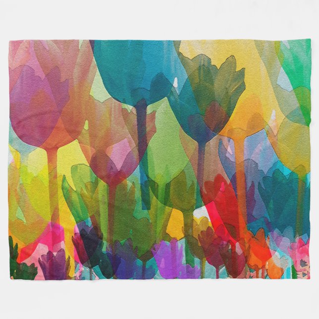 Couverture Polaire Tulipes (Devant (Horizontal))