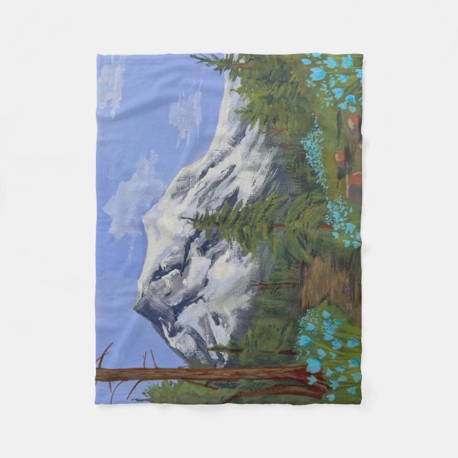 Couverture Polaire Tulipes bleues en randonnée (Devant)