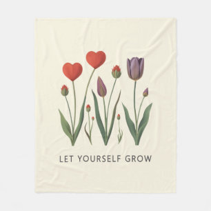 Couverture Polaire Tulipes en forme de cœur Floral Heart Laissez-vous