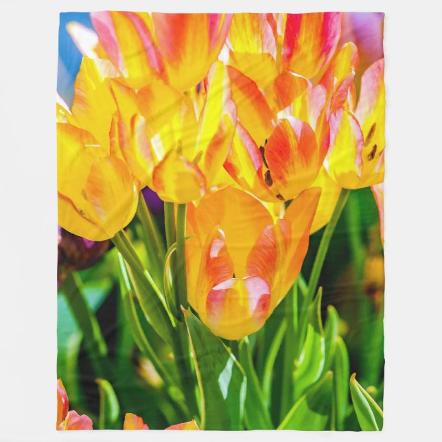 Couverture Polaire Tulipes Enchantant violet (Devant)