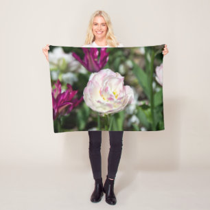 Couverture Polaire Tulipes rose vif par jour ensoleillé