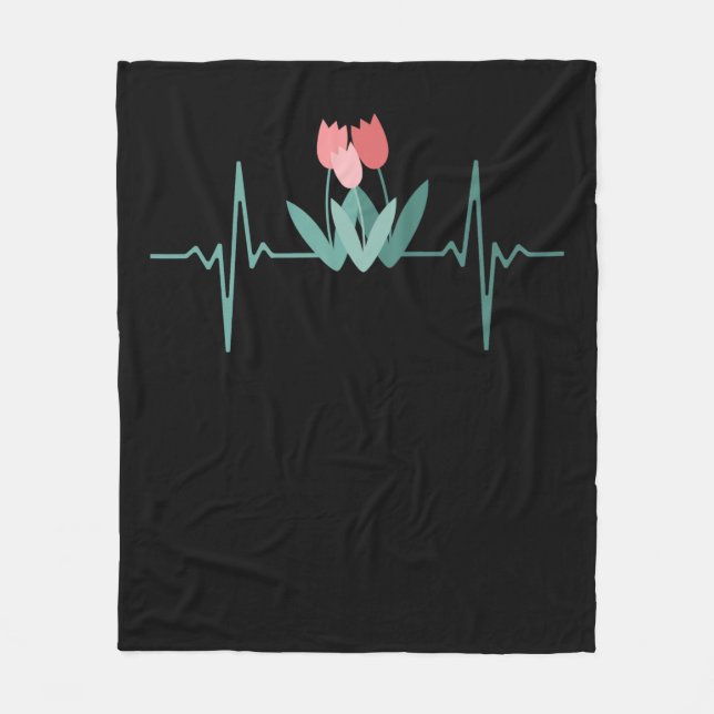 Couverture Polaire Tulipes rouges (Devant)
