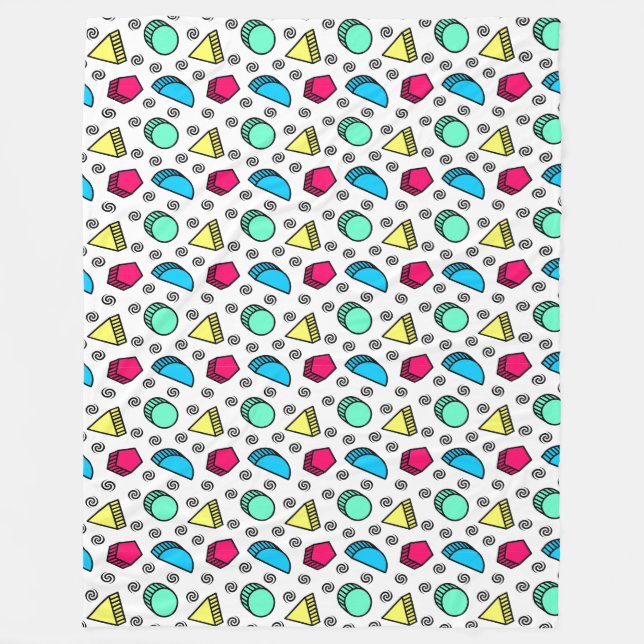 Couverture Polaire Tumbling Neo Memphis Style Formes Motif (Devant)